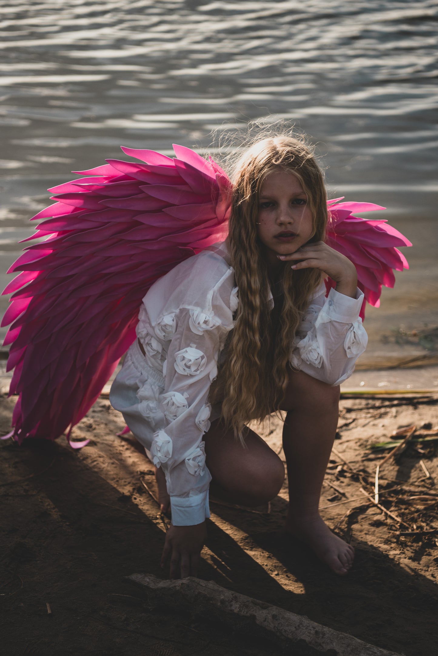 Skrzydła dla dzieci, Anioł, różowe na sesję fotograficzną 100cm
