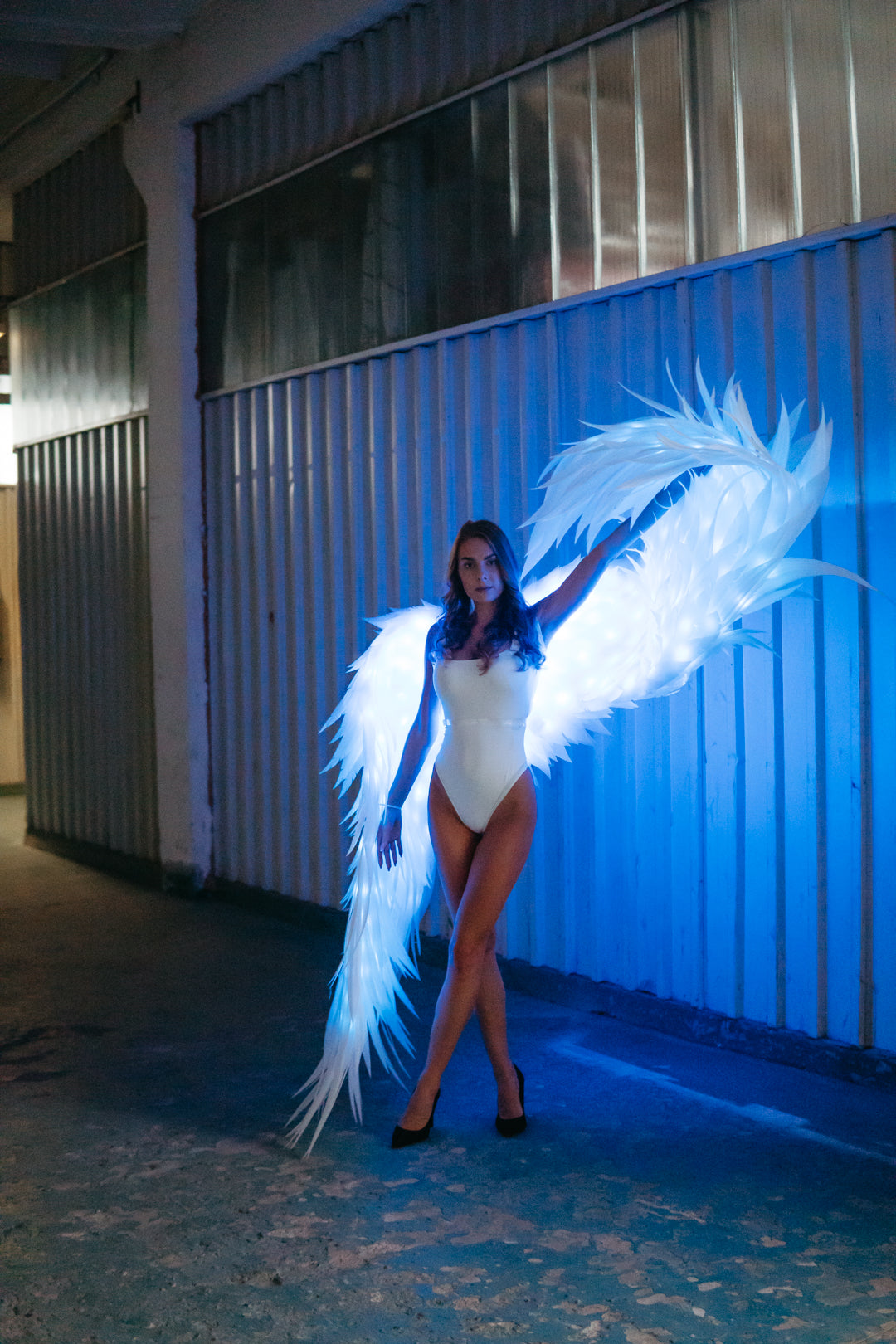 LED skrzydła anioła na sesję zdjęciową  "marki Bogacci"