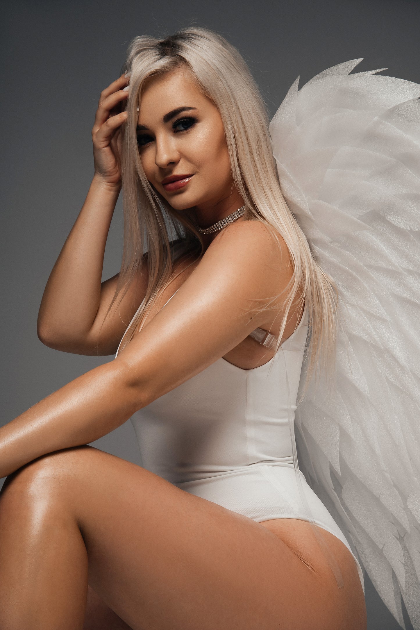 Strój anioła białe skrzydła na sesje zdjęciową "marki Bogacci"