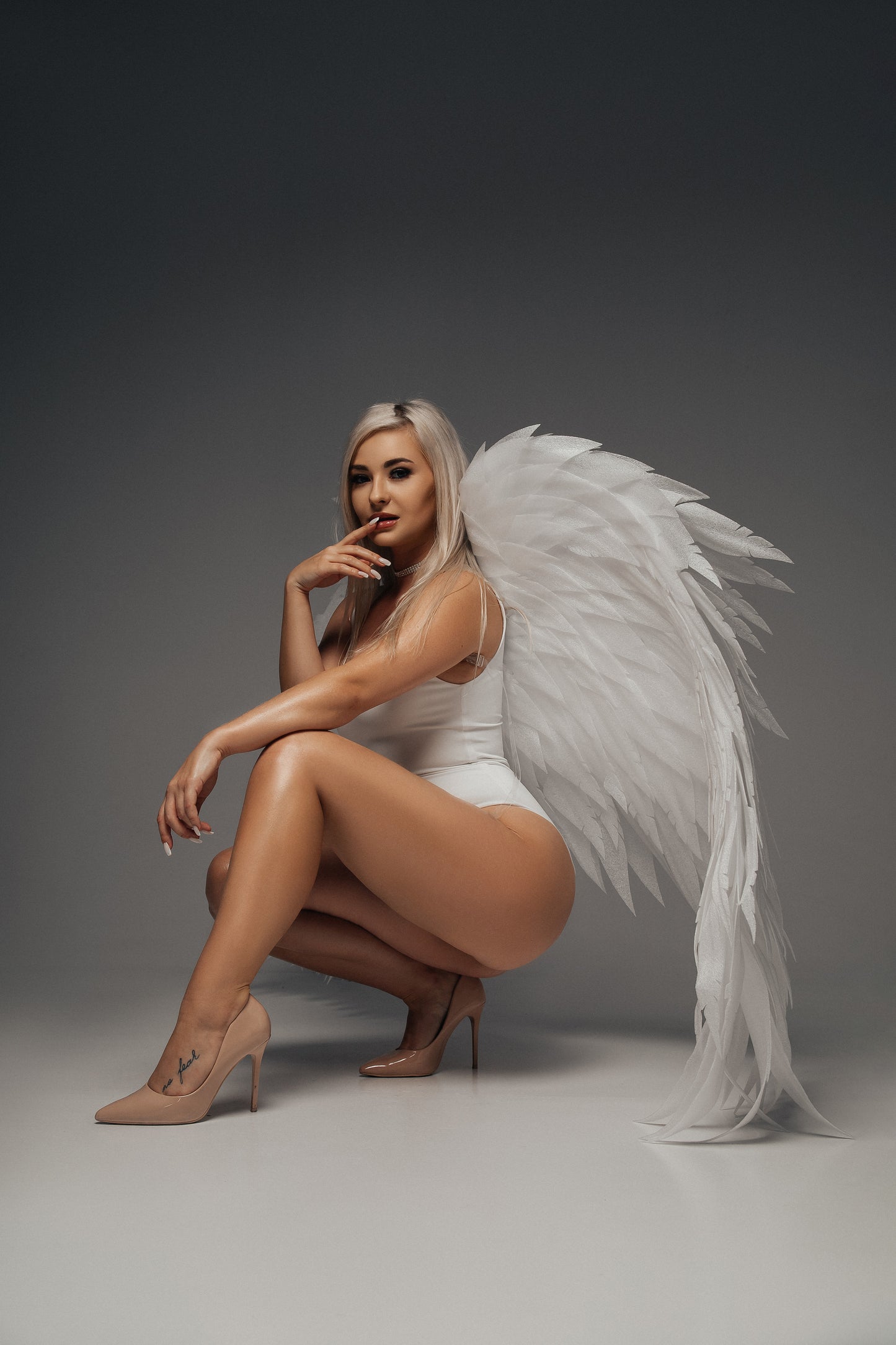 Strój anioła białe skrzydła na sesje zdjęciową "marki Bogacci"