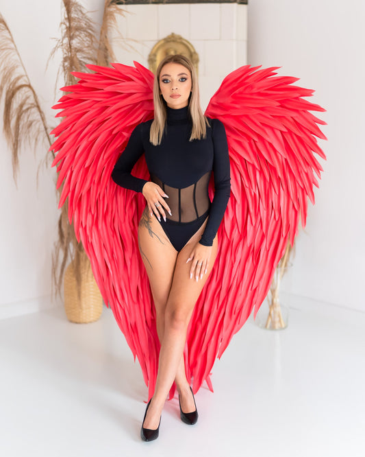 Strój anioła skrzydła czerwone serce "marki Bogacci"